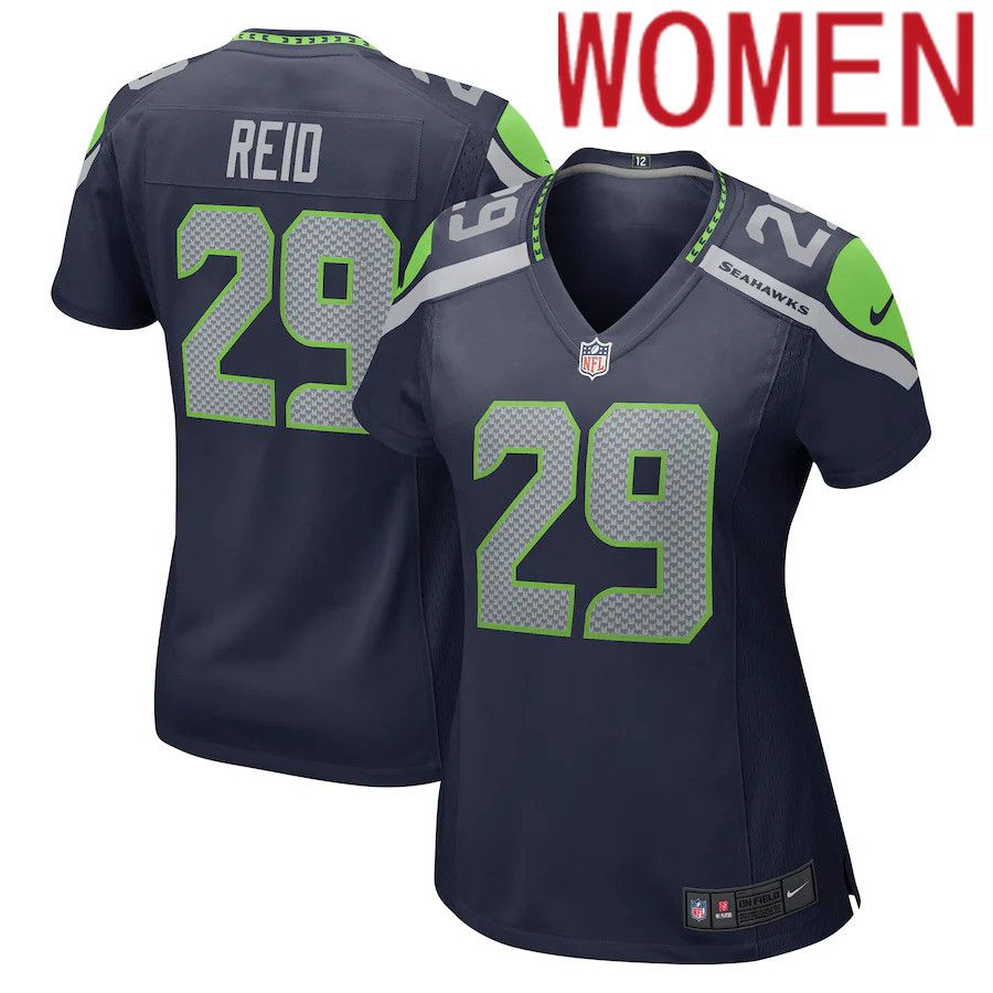 Women Seattle Seahawks #29 John Reid Nike College Navy Game NFL Jersey->women nfl jersey->Women Jersey